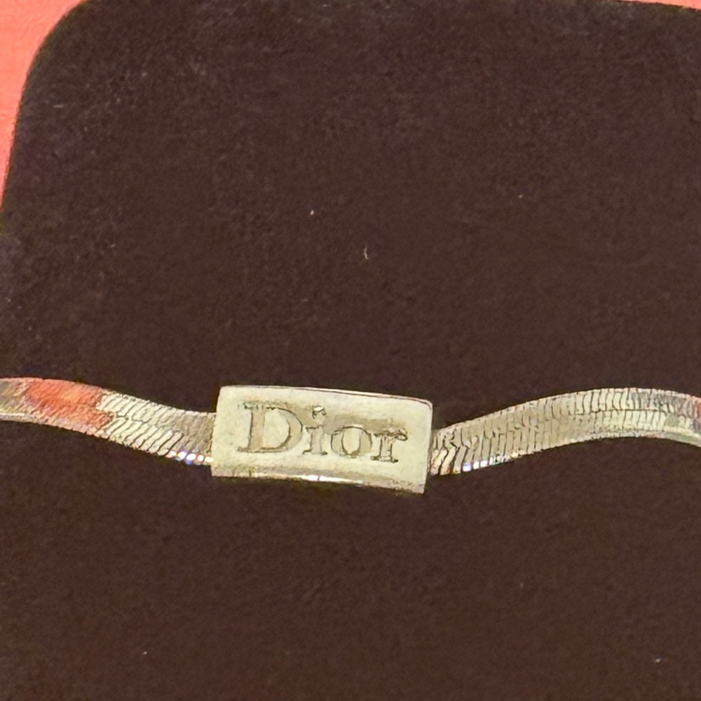 Dior Silver Tone Bracelet Dior Logo Beautiful - Picture 5 of 13